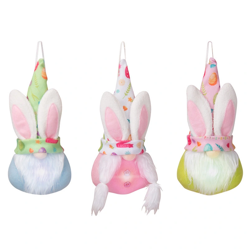 Proveedor de gnomos de Pascua hechos a mano al por mayor con adornos colgantes de conejo. 1