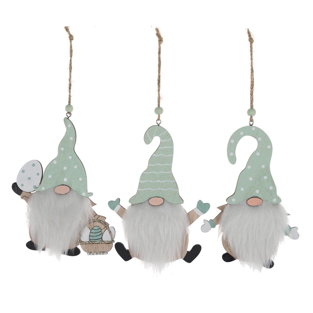 Juego de adornos colgantes de madera para árbol de Navidad, gnomo sueco, al mejor precio, venta al por mayor 4