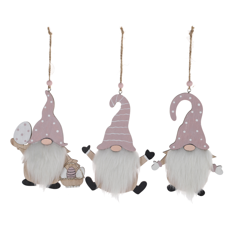 Juego de adornos colgantes de madera para árbol de Navidad, gnomo sueco, al mejor precio, venta al por mayor 9
