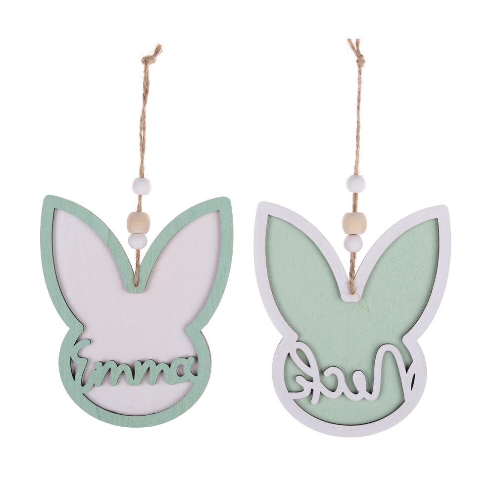 Colgantes de pared con diseño de conejito de peluche, regalos de Pascua para niños, decoraciones de fiesta, color personalizado 3