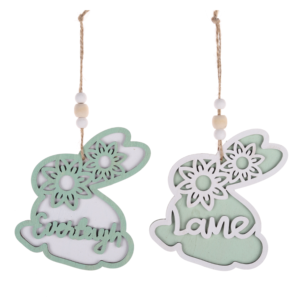 Colgantes de pared con diseño de conejito de peluche, regalos de Pascua para niños, decoraciones de fiesta, color personalizado 4