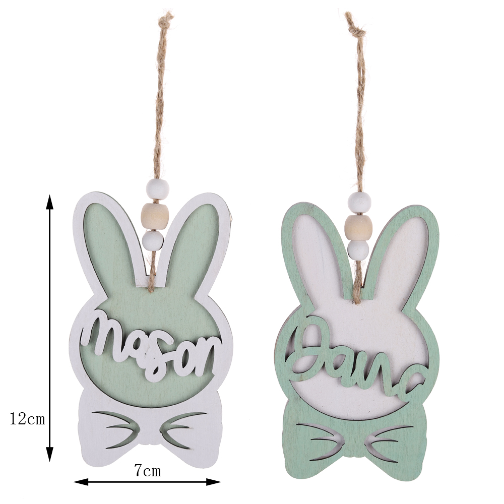 Colgantes de pared con diseño de conejito de peluche, regalos de Pascua para niños, decoraciones de fiesta, color personalizado 8