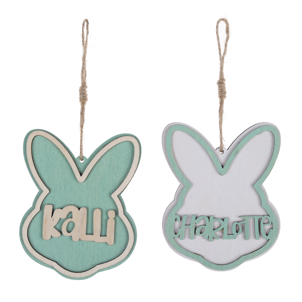 Colgantes de pared con diseño de conejito de peluche, regalos de Pascua para niños, decoraciones de fiesta, color personalizado 5