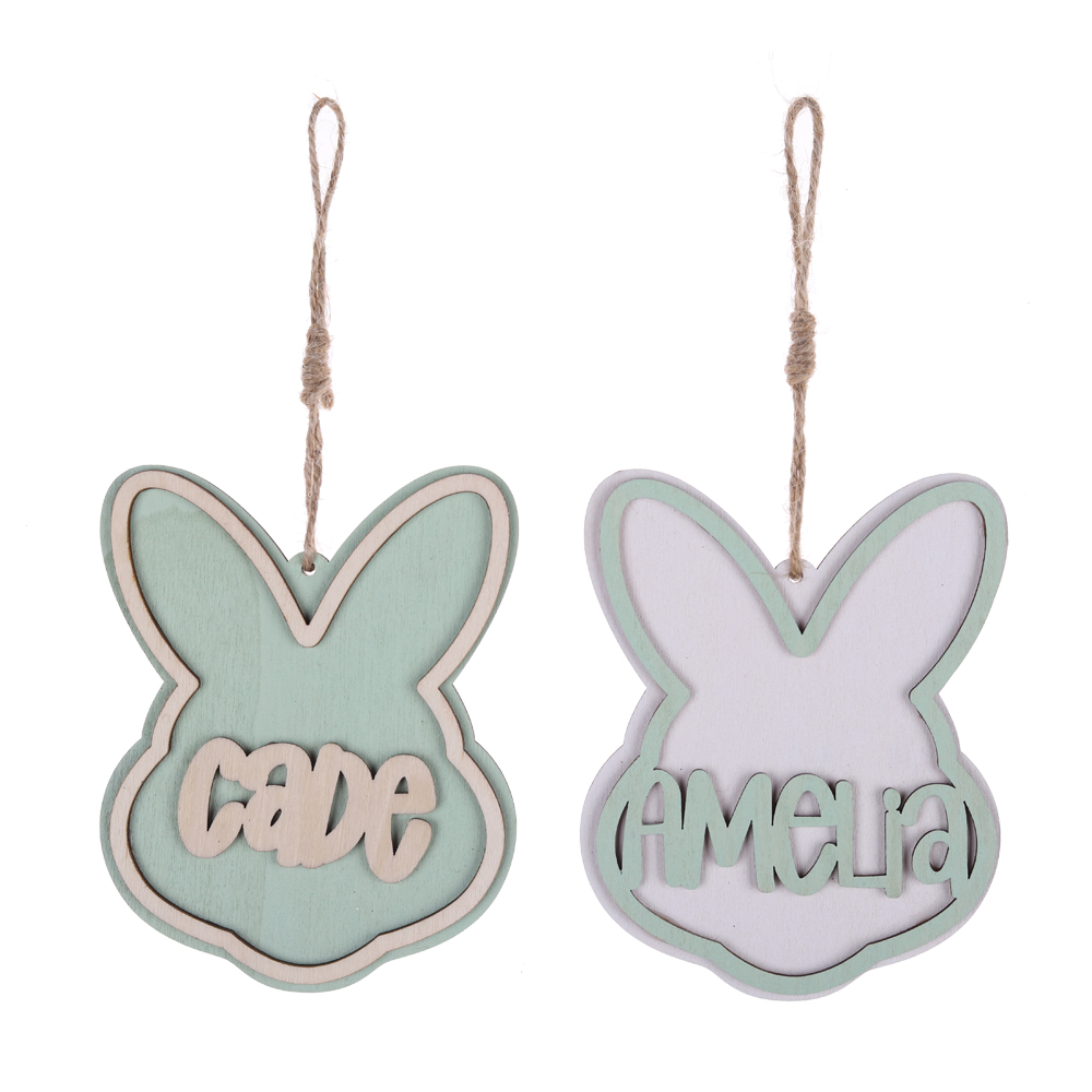 Colgantes de pared con diseño de conejito de peluche, regalos de Pascua para niños, decoraciones de fiesta, color personalizado 7