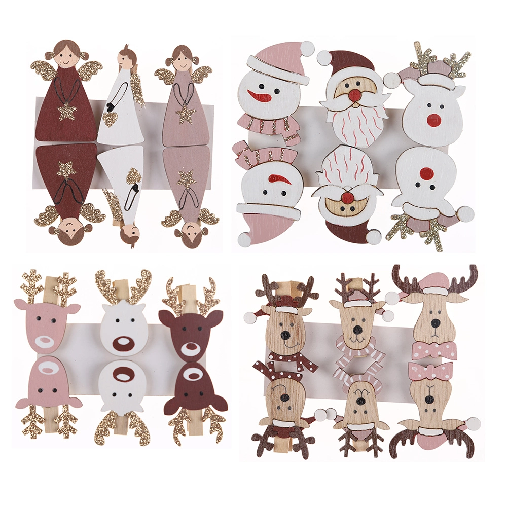 Wholesale DIY Clips Christmas Wooden Clip XMAS Holiday Mini Decorative 1