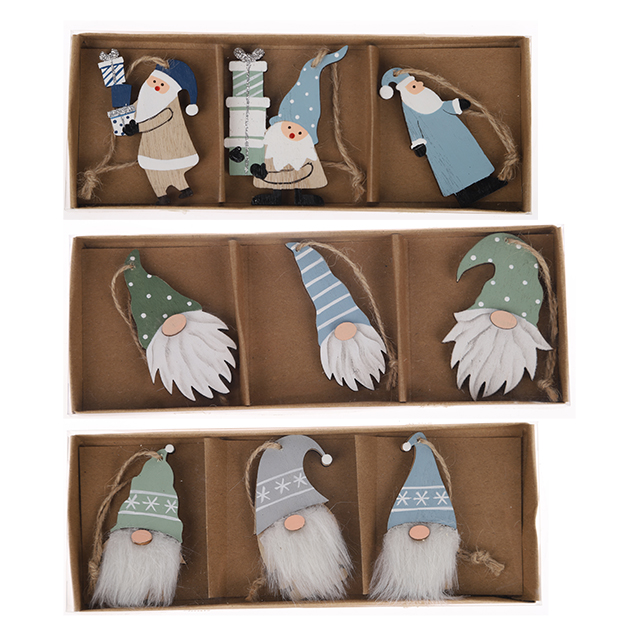 Juego de regalo navideño colgante de madera para decoración del hogar, adorno para árbol, venta al por mayor 10