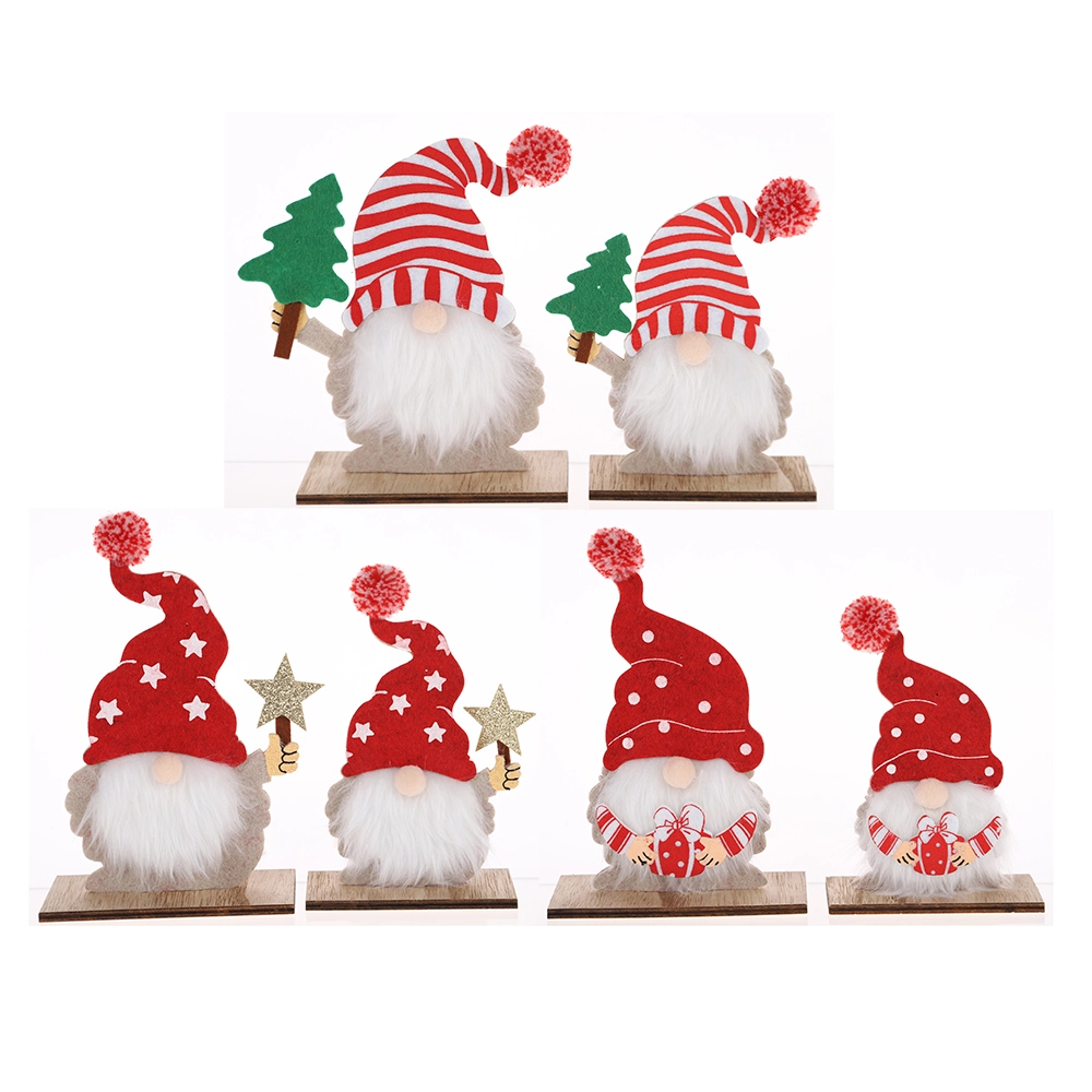 2023 Gnomos de madera, Papá Noel, regalo de Navidad, decoración de mesa, suministros de decoración navideña 1
