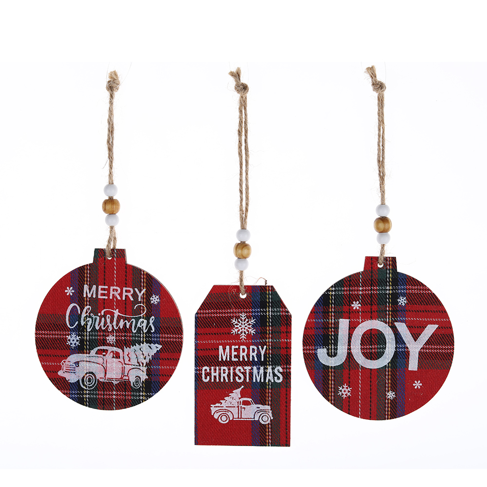 Großhandel Buffalo Plaid Weihnachtsdekoration Rot Schwarz Hängen 1