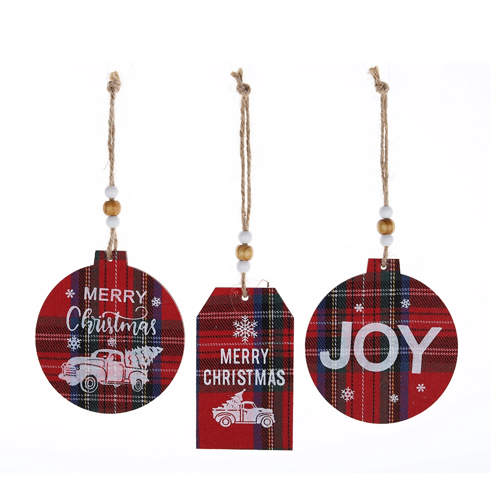 Großhandel Buffalo Plaid Weihnachtsdekoration Rot Schwarz Hängen 1