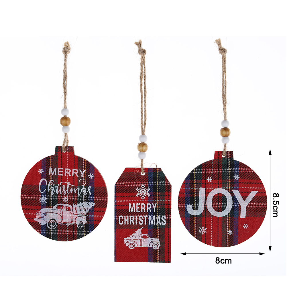 Großhandel Buffalo Plaid Weihnachtsdekoration Rot Schwarz Hängen 2