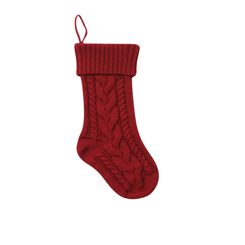 Große, klassische, personalisierte Weihnachtsstrümpfe für Familienfeiern, gestrickt, zum Aufhängen, Dekoration 4