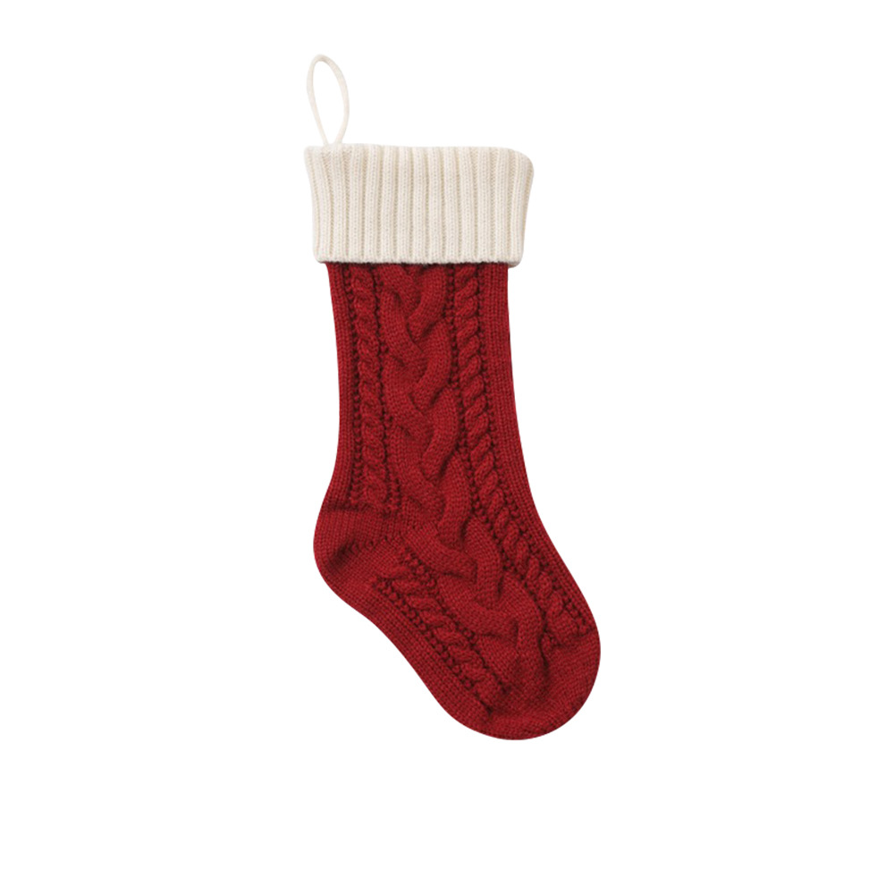 Große, klassische, personalisierte Weihnachtsstrümpfe für Familienfeiern, gestrickt, zum Aufhängen, Dekoration 8