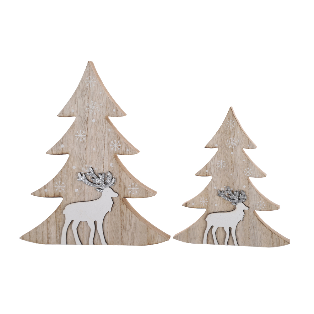 Bestpreis Weihnachten holz baum Tisch dekorationen Lieferant-Tangchen 1