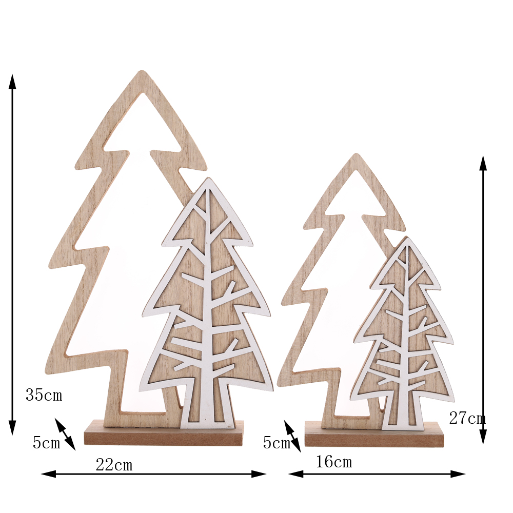 Bestpreis Weihnachten holz baum Tisch dekorationen Lieferant-Tangchen 2