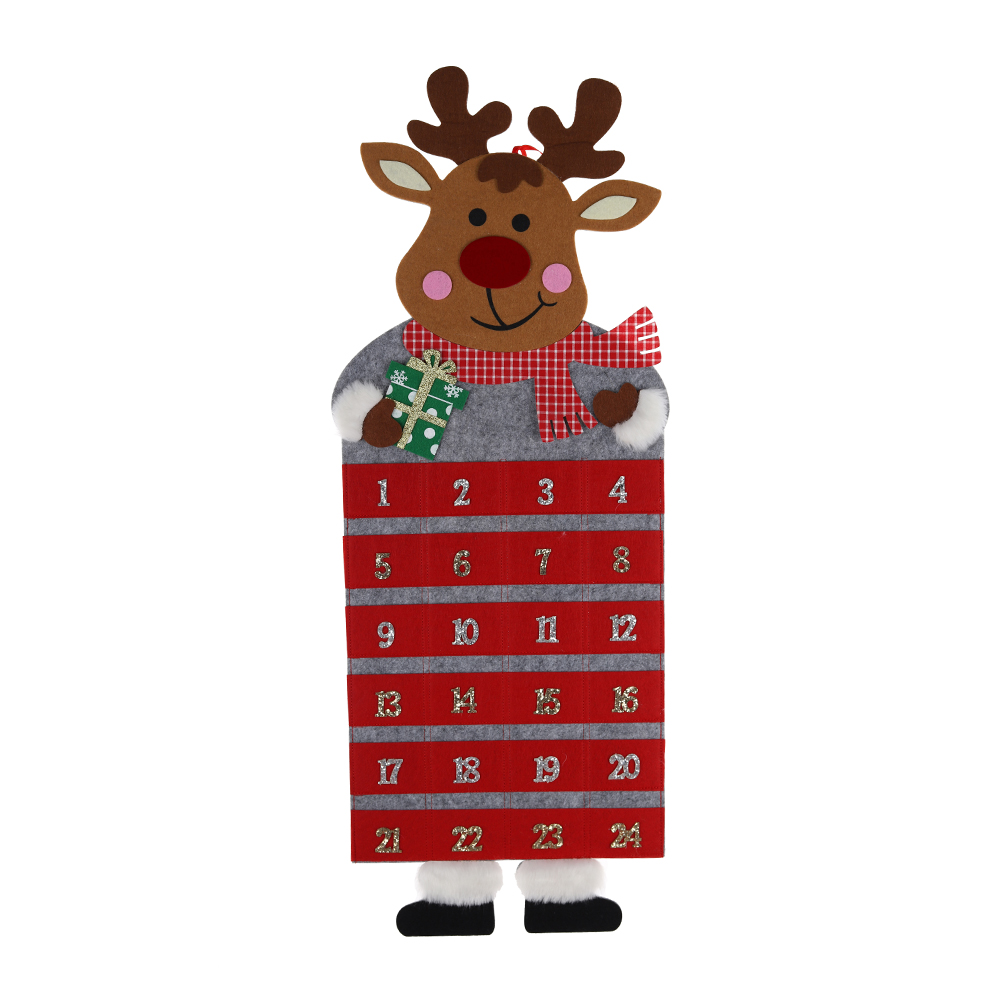 Calendario de adviento navideño de fieltro OEM con forma de árbol de Navidad para colgar en la pared - Tangchen 6