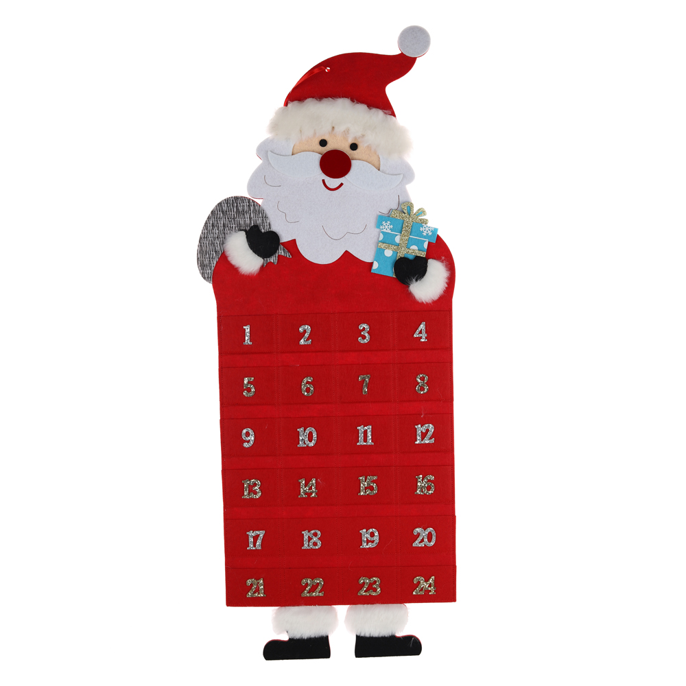 Calendario de adviento navideño de fieltro OEM con forma de árbol de Navidad para colgar en la pared - Tangchen 5