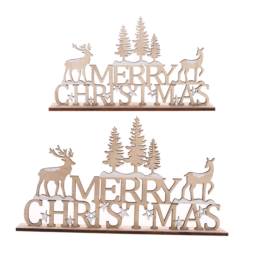 Adorno navideño de madera para mesa, diseño de reno, OEM, buen precio - Tangchen 2