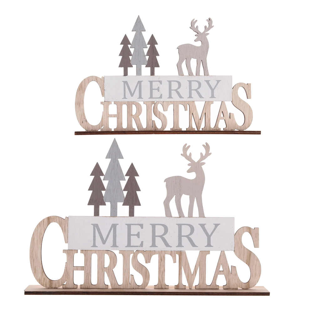 Merry Christmas wood tabletop decoration NOEL reindeer ornament Oem With Good Price-Tangchen 1