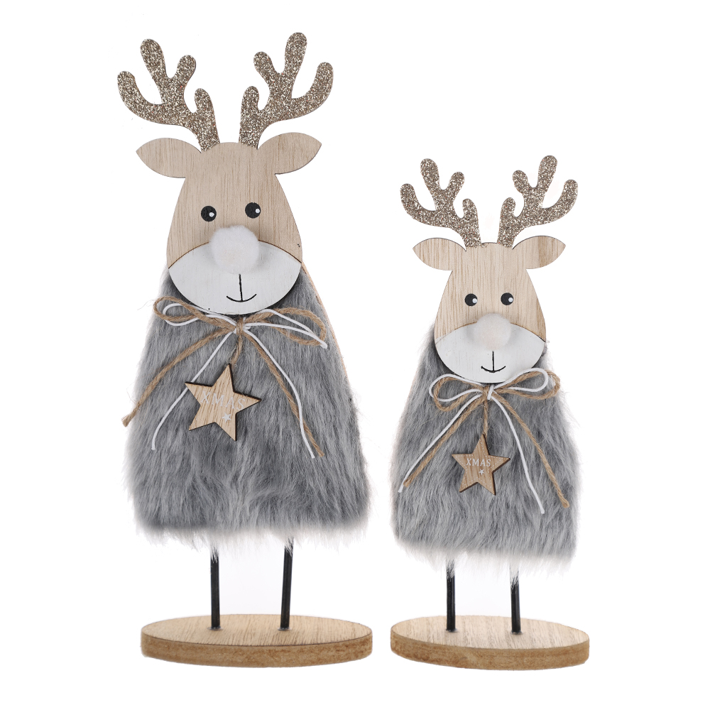 OEM Weihnachtsrentier mit Fell Tischdekoration Fabrikpreis-Tangchen 1