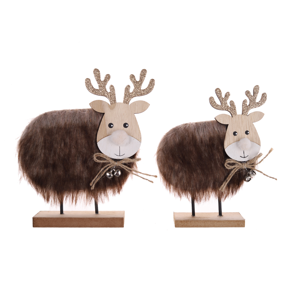 OEM Weihnachtsrentier mit Fell Tischdekoration Fabrikpreis-Tangchen 3