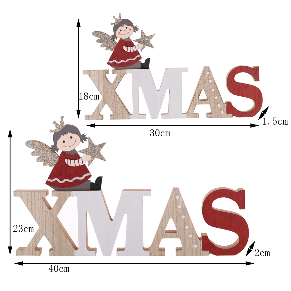 Weihnachtsengel Tischdekoration Fensterdekoration Holz XMAS NOEL Ornamente 2
