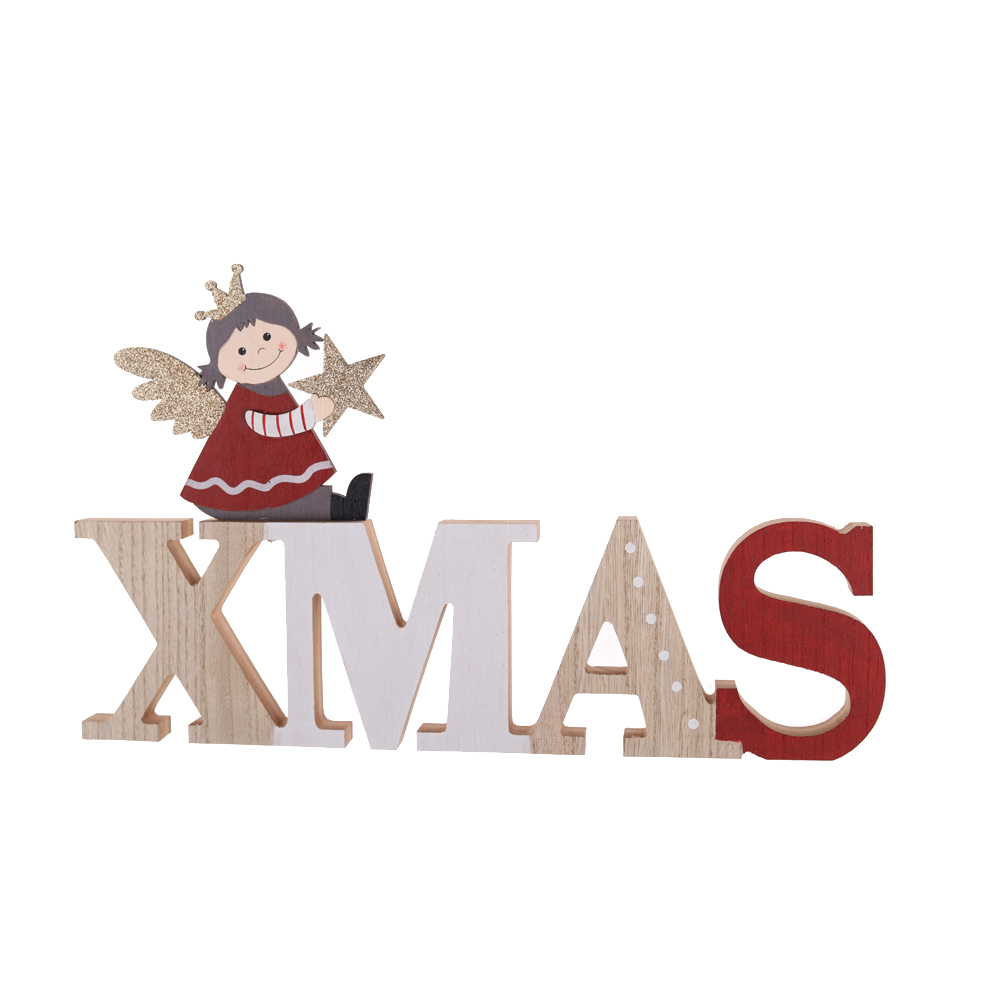 Weihnachtsengel Tischdekoration Fensterdekoration Holz XMAS NOEL Ornamente 6