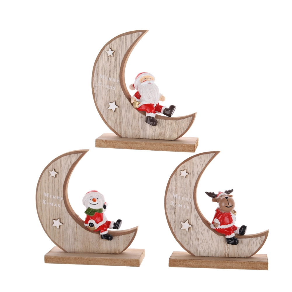 El mejor proveedor de decoraciones de mesa navideñas con forma de luna de Papá Noel 1