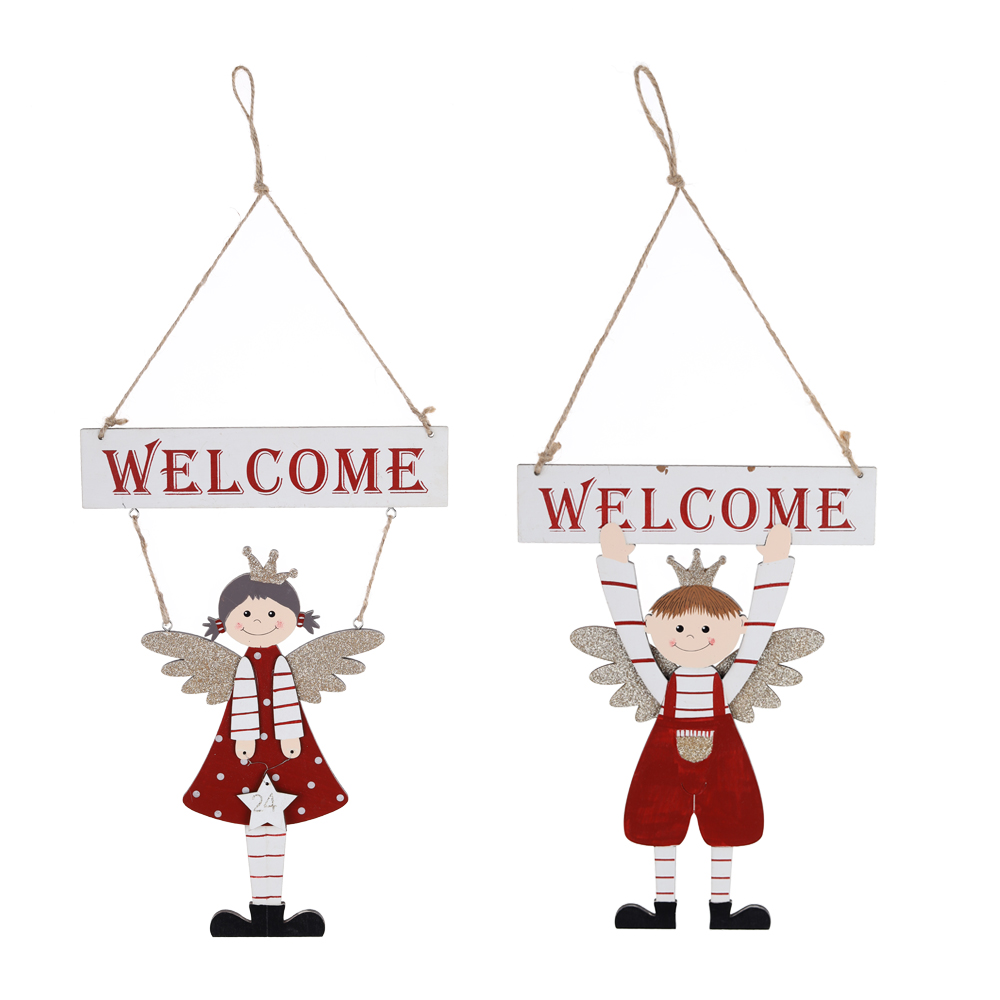 Bester Weihnachtsengel Willkommen Haustür Wandbehang Dekoration Fabrikpreis-Tangchen 1