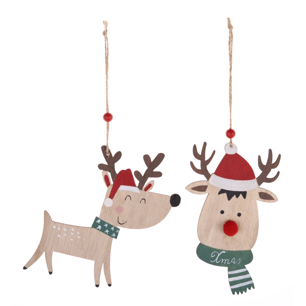 Reno de madera para Navidad, adorno colgante para árbol de Navidad, OEM, a buen precio - Tangchen 1