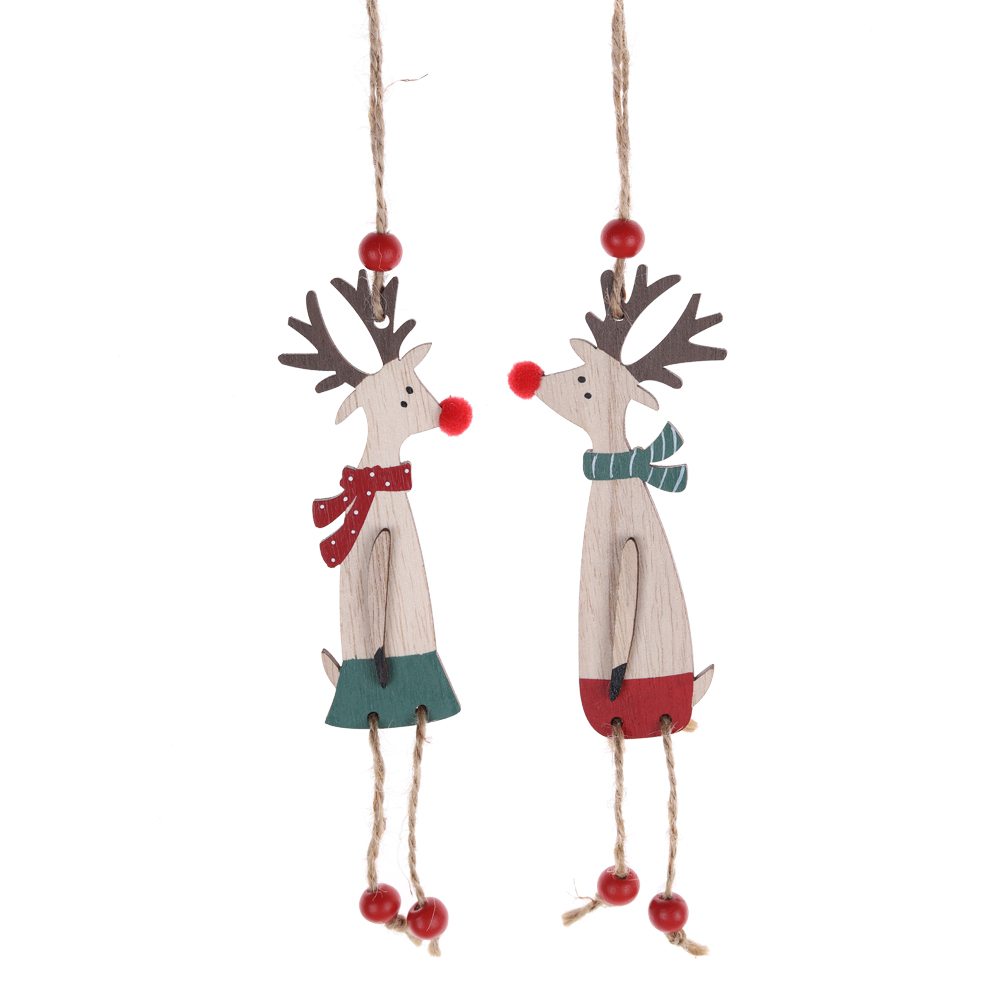 Weihnachten Rentier aus Holz Weihnachtsbaum Hängende Dekoration OEM mit gutem Preis-Tangchen 4
