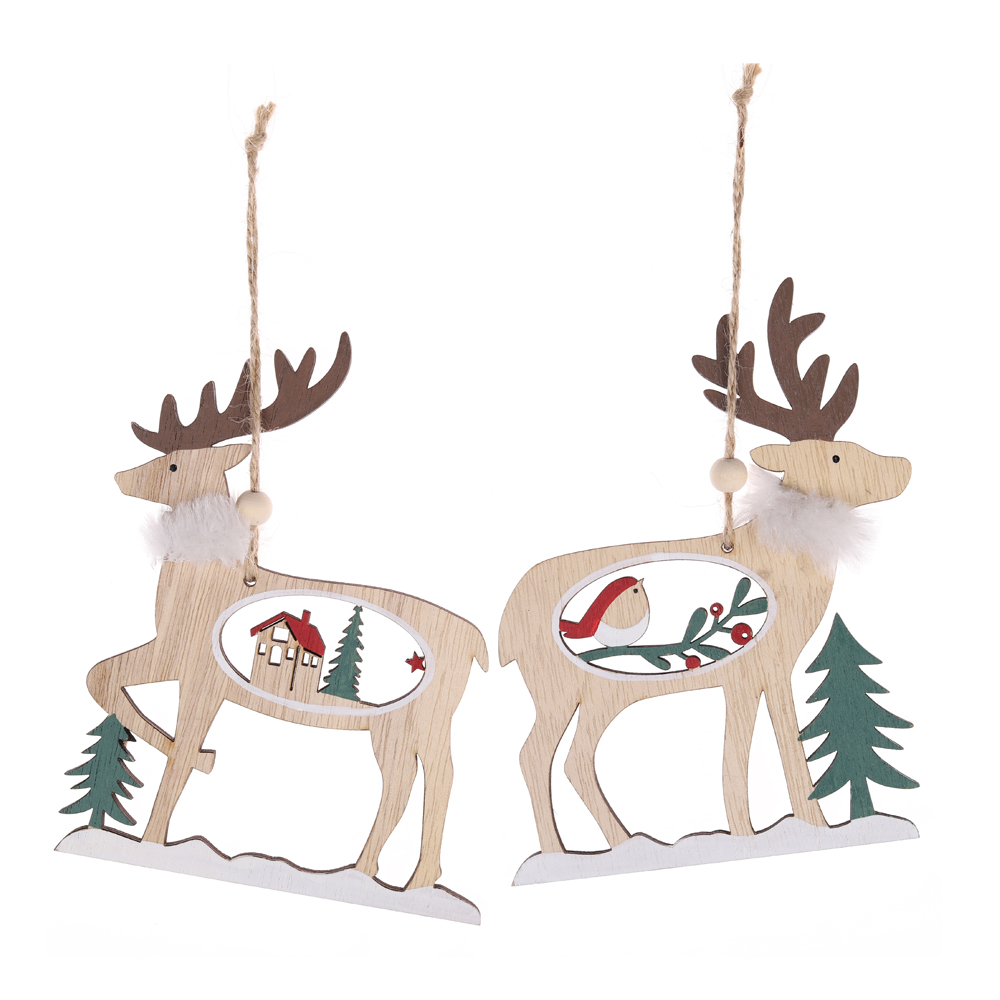 Weihnachten Rentier aus Holz Weihnachtsbaum Hängende Dekoration OEM mit gutem Preis-Tangchen 5