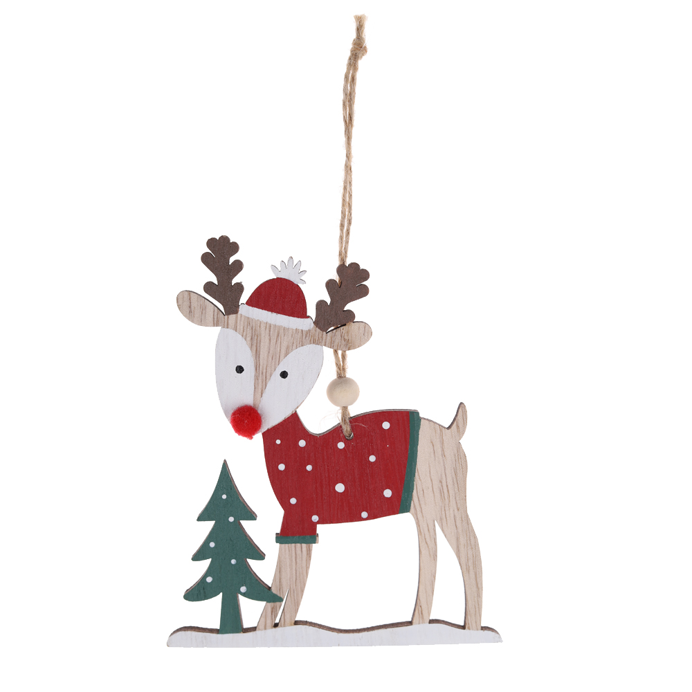 Weihnachten Rentier aus Holz Weihnachtsbaum Hängende Dekoration OEM mit gutem Preis-Tangchen 6