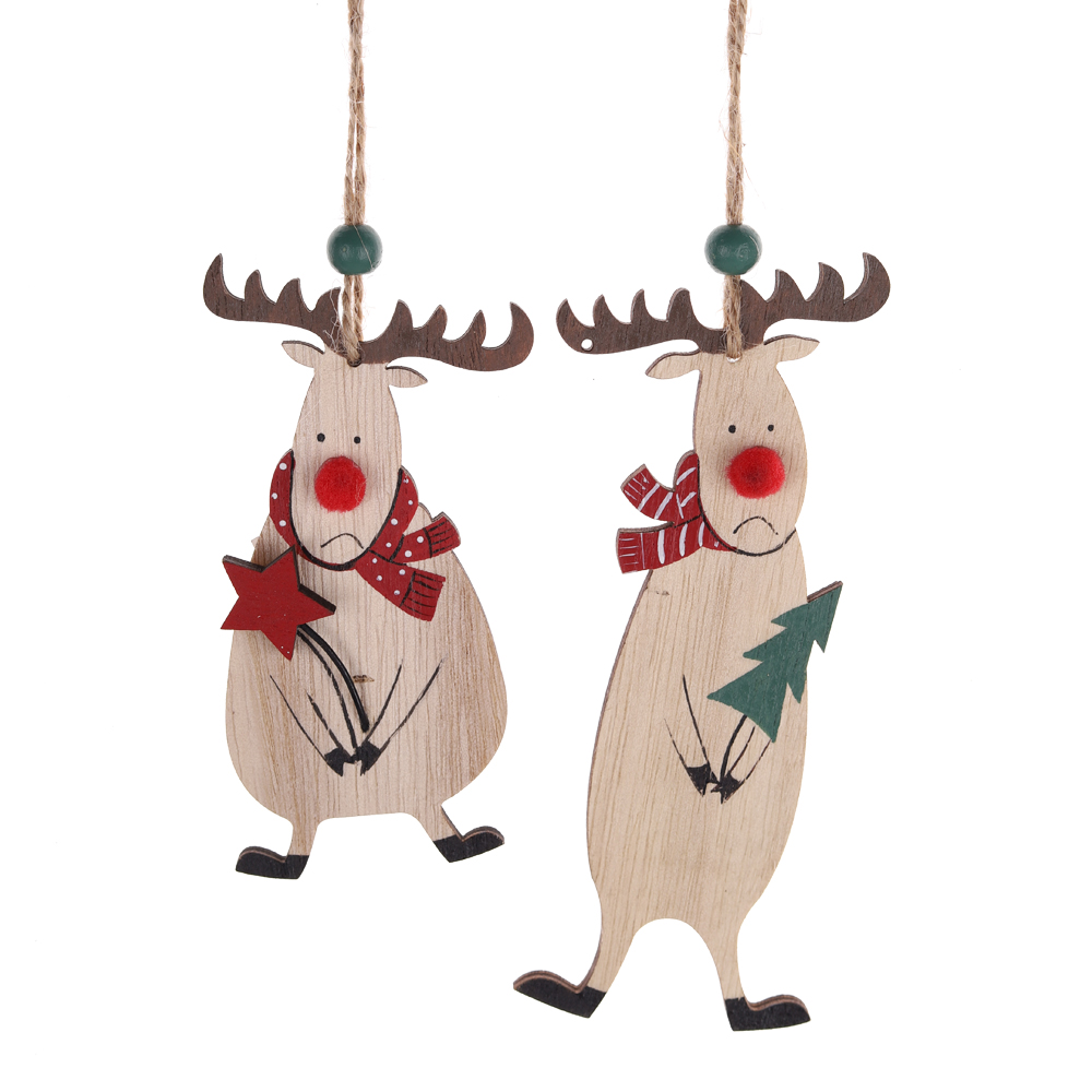 Weihnachten Rentier aus Holz Weihnachtsbaum Hängende Dekoration OEM mit gutem Preis-Tangchen 8