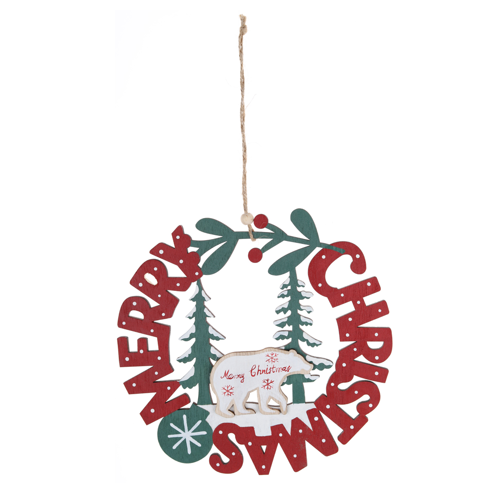 Los mejores adornos colgantes de madera para Navidad, decoración navideña para puerta de entrada, precio de fábrica - Tangchen 1