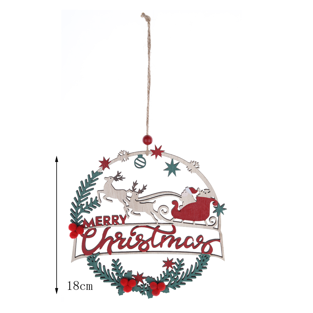 Los mejores adornos colgantes de madera para Navidad, decoración navideña para puerta de entrada, precio de fábrica - Tangchen 4