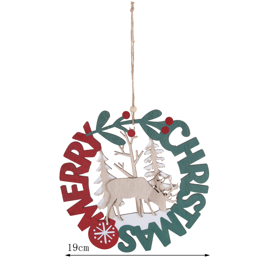 Los mejores adornos colgantes de madera para Navidad, decoración navideña para puerta de entrada, precio de fábrica - Tangchen 6