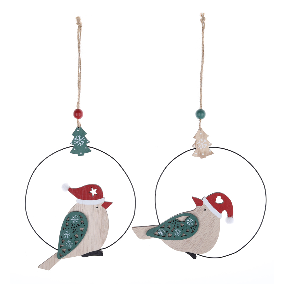 Los mejores adornos colgantes de madera para Navidad, decoración navideña para puerta de entrada, precio de fábrica - Tangchen 5