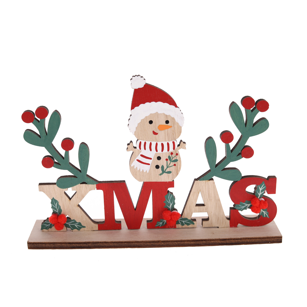 Weihnachtsdekoration aus Holz für Tisch und Fenster mit Vogel-OEM zu einem guten Preis-Tangchen 1