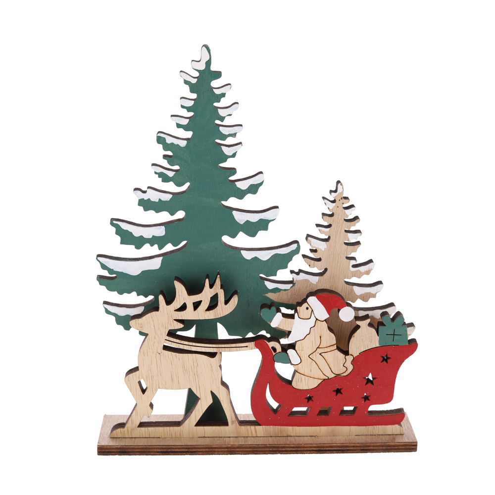 Weihnachtsdekoration aus Holz für Tisch und Fenster mit Vogel-OEM zu einem guten Preis-Tangchen 5
