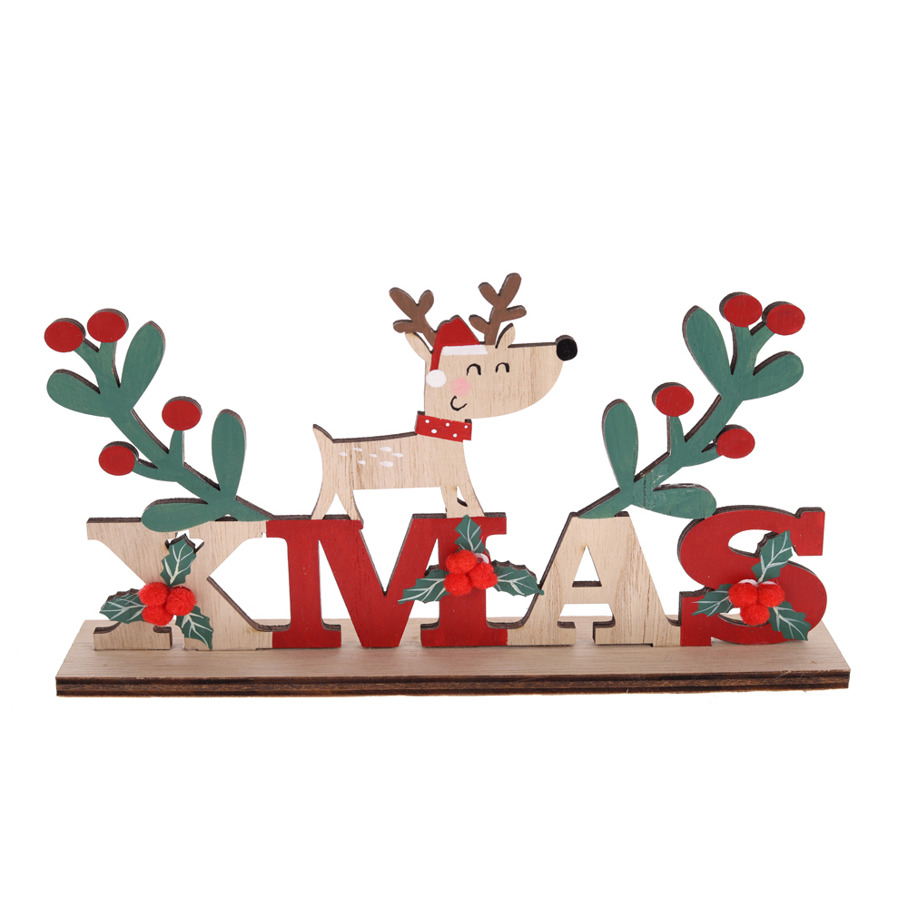 Weihnachtsdekoration aus Holz für Tisch und Fenster mit Vogel-OEM zu einem guten Preis-Tangchen 4