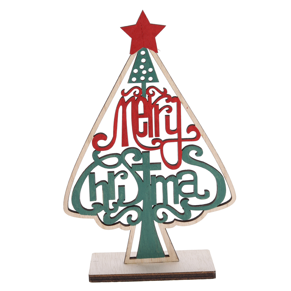 Weihnachtsdekoration aus Holz für Tisch und Fenster mit Vogel-OEM zu einem guten Preis-Tangchen 7