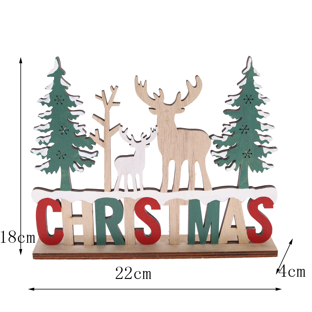 Weihnachtsdekoration aus Holz für Tisch und Fenster mit Vogel-OEM zu einem guten Preis-Tangchen 6