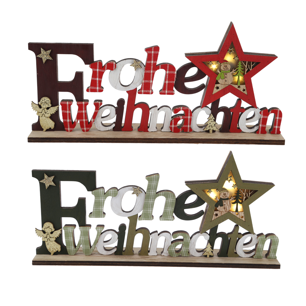 Beste Qualität Frohe Weihnachten Holz Hirsch Buchstaben Tischdekoration Fabrik 4