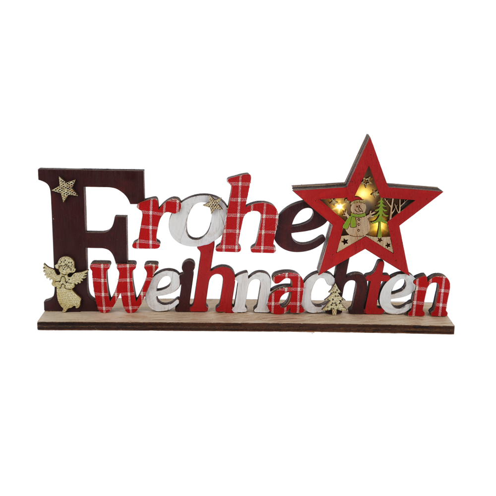Beste Qualität Frohe Weihnachten Holz Hirsch Buchstaben Tischdekoration Fabrik 5
