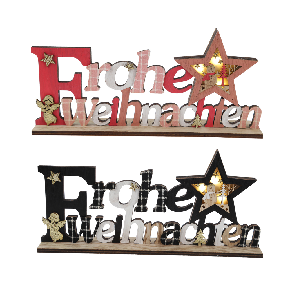 Beste Qualität Frohe Weihnachten Holz Hirsch Buchstaben Tischdekoration Fabrik 3