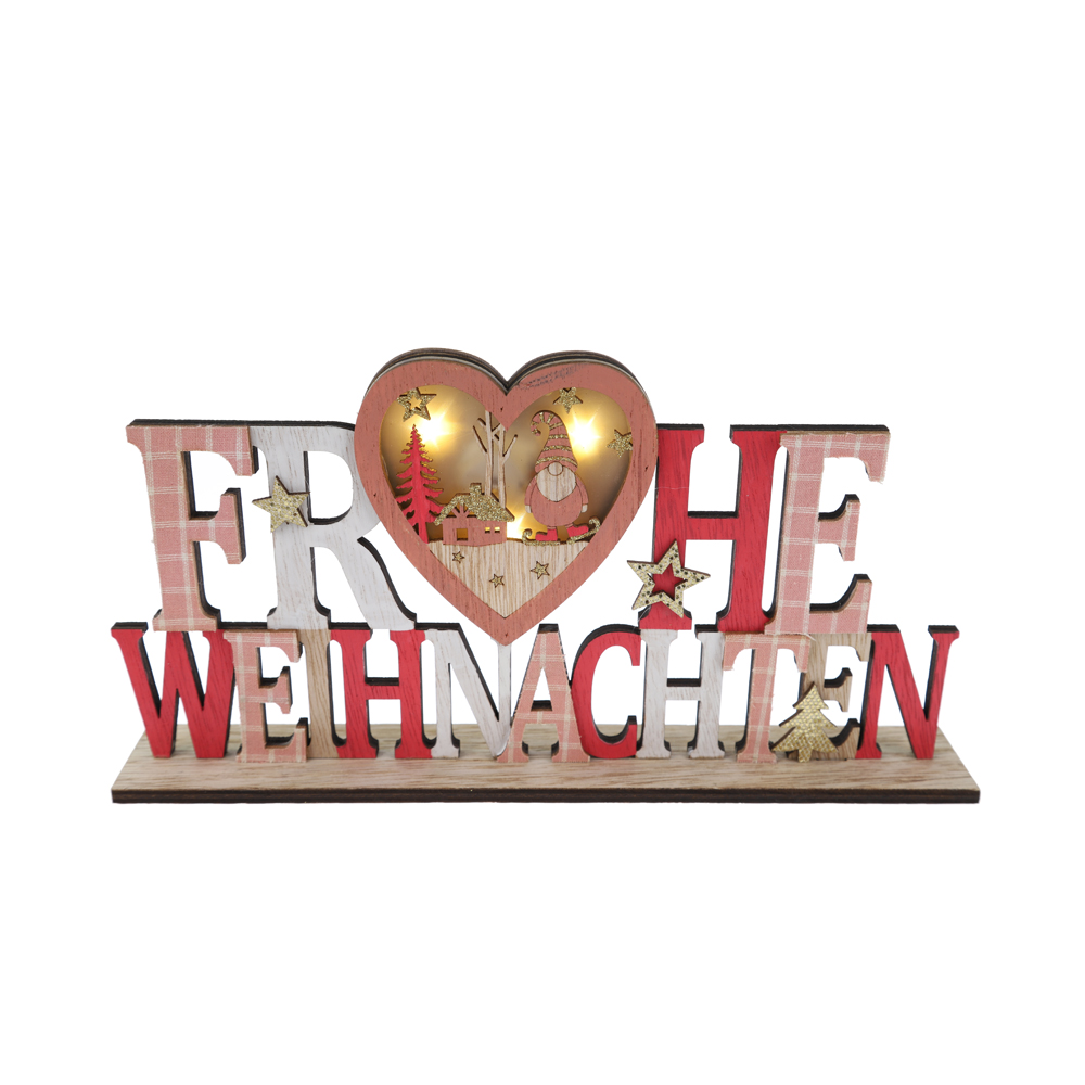 Benutzerdefinierte Frohe Weihnachten Hirsch Herz Home Party Tischdekoration Fabrik aus China 2