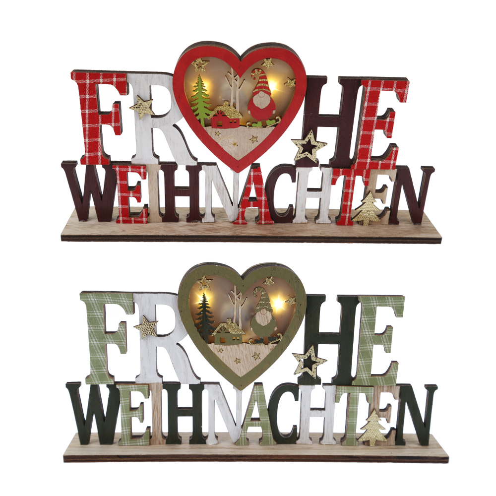 Benutzerdefinierte Frohe Weihnachten Hirsch Herz Home Party Tischdekoration Fabrik aus China 1