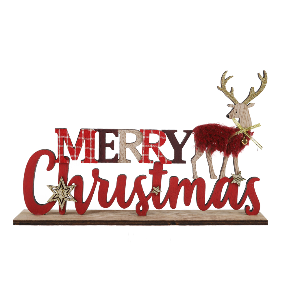 Benutzerdefinierte Frohe Weihnachten Hirsch Herz Home Party Tischdekoration Fabrik aus China 4