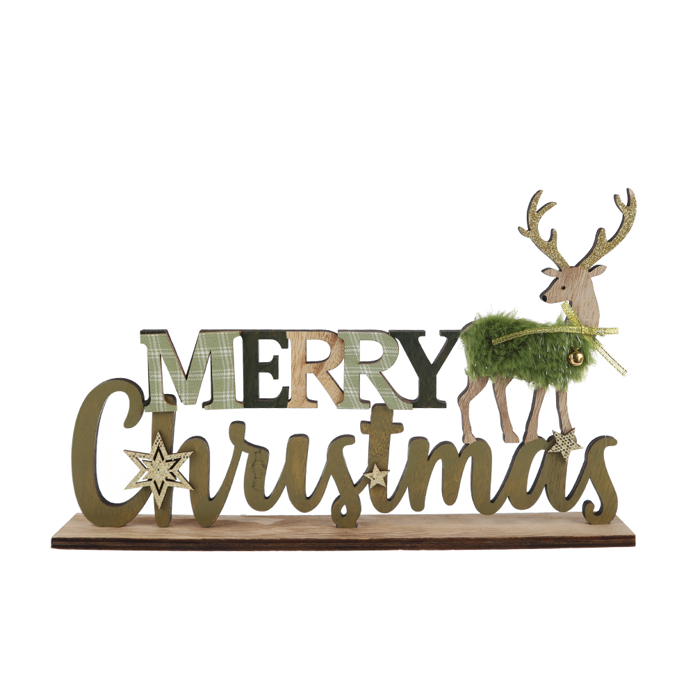 Benutzerdefinierte Frohe Weihnachten Hirsch Herz Home Party Tischdekoration Fabrik aus China 3