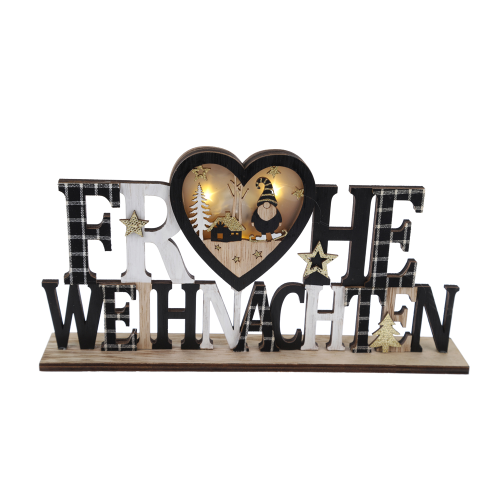 Benutzerdefinierte Frohe Weihnachten Hirsch Herz Home Party Tischdekoration Fabrik aus China 6